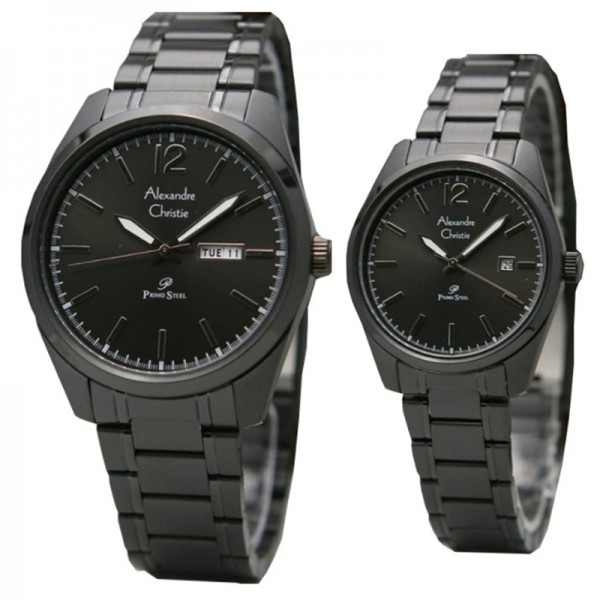 Alexandre Christie AC 1012 Full Black Steel Couple Alexandre Christie AC 1012 Full Black Steel Couple